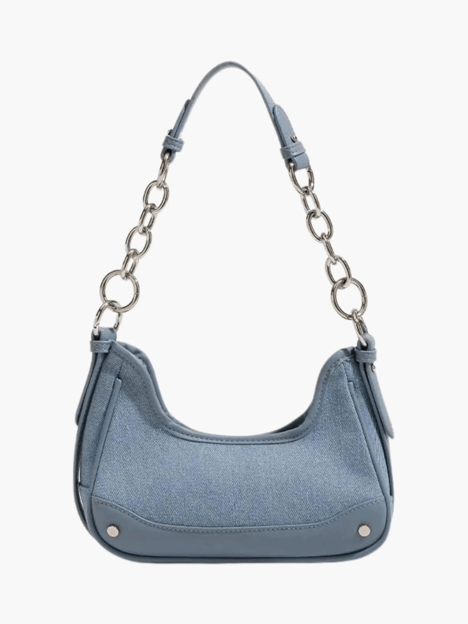 Skylar | Luxe Denim Shoulder Bag – Trendy & Chic - in Teal | Arvea Bags