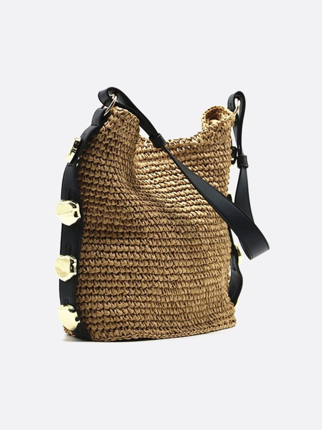 Slouchy Woven Shoulder Bag – Adjustable Strap Hobo Tote - in Taupe | Arvea Bags