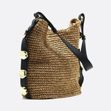 Slouchy Woven Shoulder Bag – Adjustable Strap Hobo Tote - in Taupe | Arvea Bags