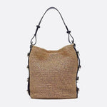 Slouchy Woven Shoulder Bag – Adjustable Strap Hobo Tote - in Taupe | Arvea Bags