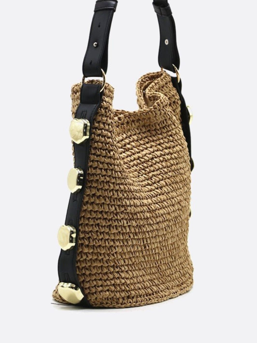 Slouchy Woven Shoulder Bag – Adjustable Strap Hobo Tote - in Taupe | Arvea Bags
