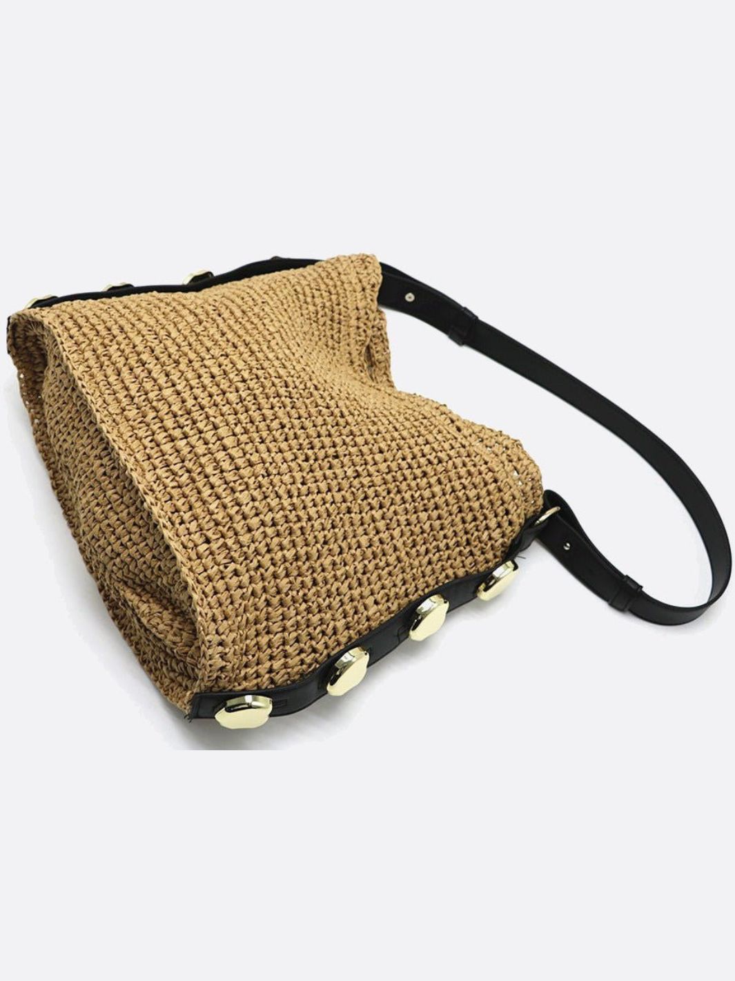 Slouchy Woven Shoulder Bag – Adjustable Strap Hobo Tote - in Taupe | Arvea Bags