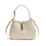 Sofie Saddle Bag – Glossy Burgundy Vegan Leather Shoulder Bag - in White | Arvea Bags