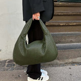 Soft Woven Shoulder Bag – Minimalist Hobo Design in Vegan Leather - in Dark Brown | Arvea Bags
