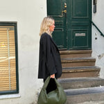 Soft Woven Shoulder Bag – Minimalist Hobo Design in Vegan Leather - in Dark Brown | Arvea Bags