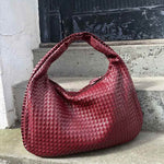Soft Woven Shoulder Bag – Minimalist Hobo Design in Vegan Leather - in Dark Brown | Arvea Bags