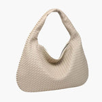 Soft Woven Shoulder Bag – Minimalist Hobo Design in Vegan Leather - in Military Green | Arvea Bags