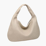 Soft Woven Shoulder Bag – Minimalist Hobo Design in Vegan Leather - in Military Green | Arvea Bags