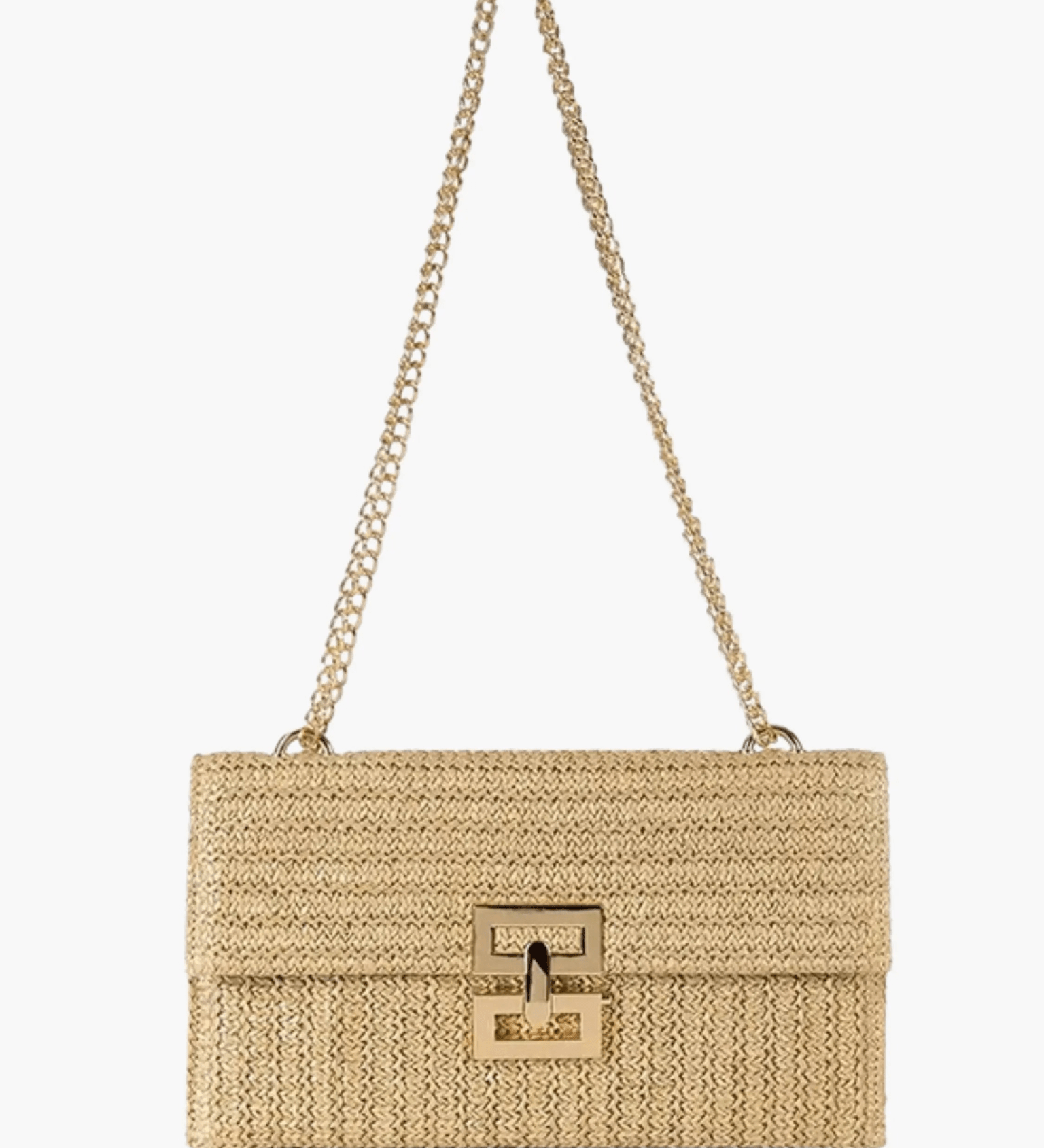 Soleil | Woven Raffia Chain Shoulder Bag – Effortless Chic - in Rainbow | Arvea Bags