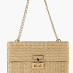 Soleil | Woven Raffia Chain Shoulder Bag – Effortless Chic - in Rainbow | Arvea Bags