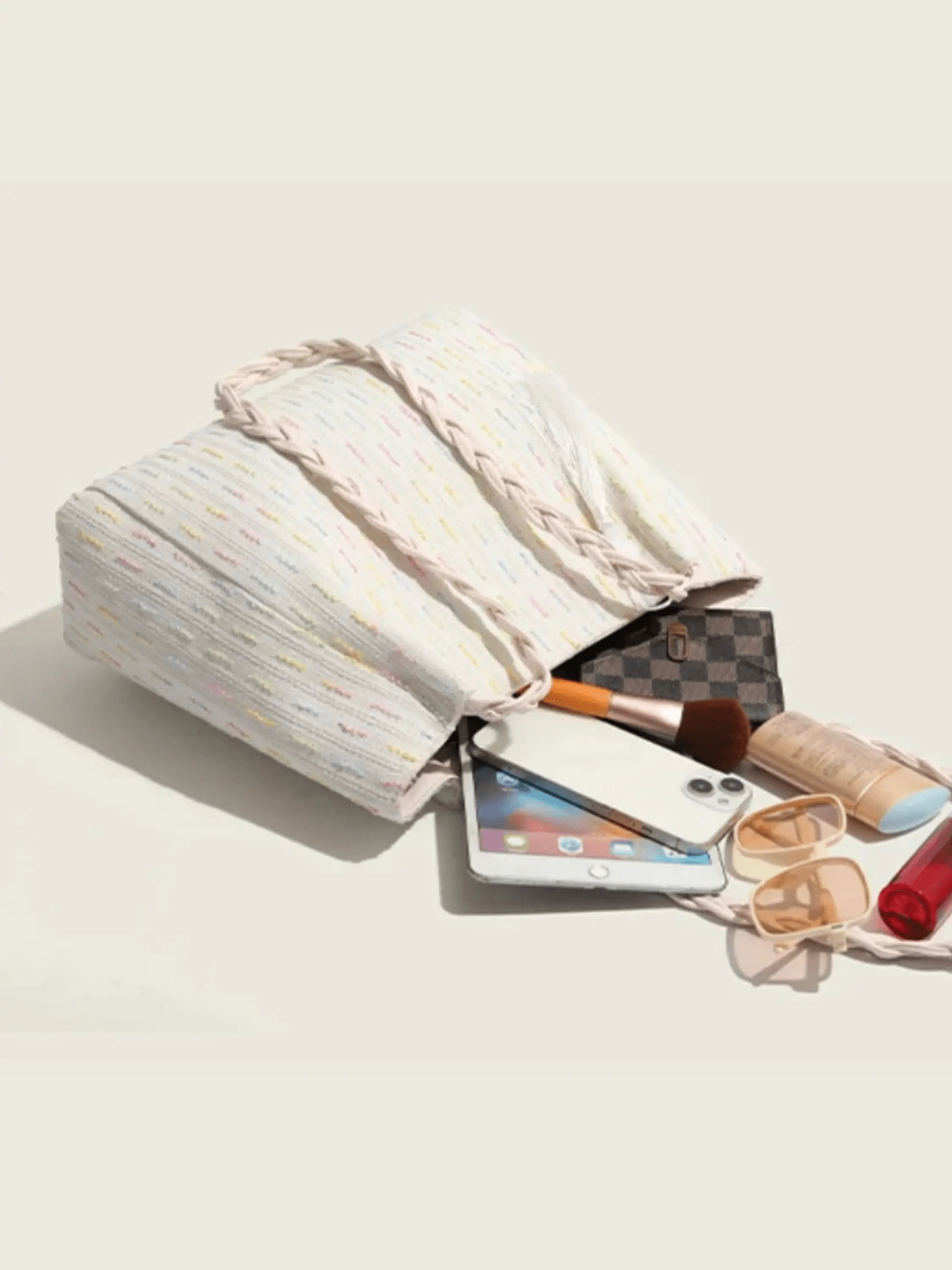 Soleil | Woven Straw Tote Bag – Light & Breezy - in Beige | Arvea Bags