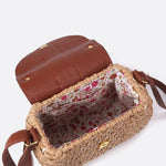 Solene Straw Saddle Bag – Woven Crossbody - in Beige | Arvea Bags