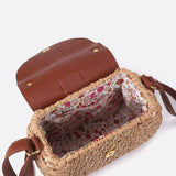 Solene Straw Saddle Bag – Woven Crossbody - in Beige | Arvea Bags