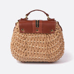 Solene Straw Saddle Bag – Woven Crossbody - in Beige | Arvea Bags