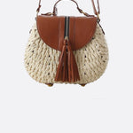 Solene Straw Saddle Bag – Woven Crossbody - in Ivory | Arvea Bags