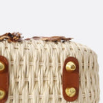 Solene Straw Saddle Bag – Woven Crossbody - in Light Beige | Arvea Bags