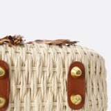 Solene Straw Saddle Bag – Woven Crossbody - in Light Beige | Arvea Bags