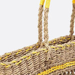 Solstice Rope Market Tote – Open - Weave Straw Bag - in Yellow | Arvea Bags