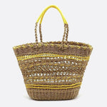 Solstice Rope Market Tote – Open - Weave Straw Bag - in Yellow | Arvea Bags