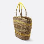 Solstice Rope Market Tote – Open - Weave Straw Bag - in Yellow | Arvea Bags