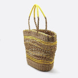 Solstice Rope Market Tote – Open - Weave Straw Bag - in Yellow | Arvea Bags