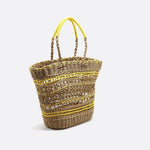 Solstice Rope Market Tote – Open - Weave Straw Bag - in Yellow | Arvea Bags