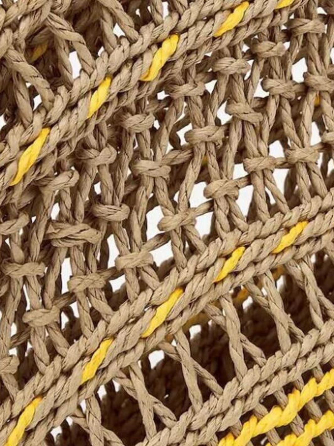 Solstice Rope Market Tote – Open - Weave Straw Bag - in Yellow | Arvea Bags