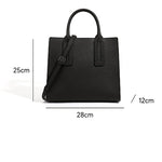 Solvanna | Black Structured Leather Tote – Modern & Elegant - in Black | Arvea Bags