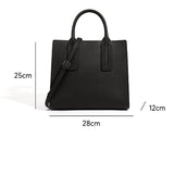 Solvanna | Black Structured Leather Tote – Modern & Elegant - in Black | Arvea Bags