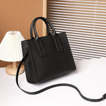 Solvanna | Black Structured Leather Tote – Modern & Elegant - in Black | Arvea Bags