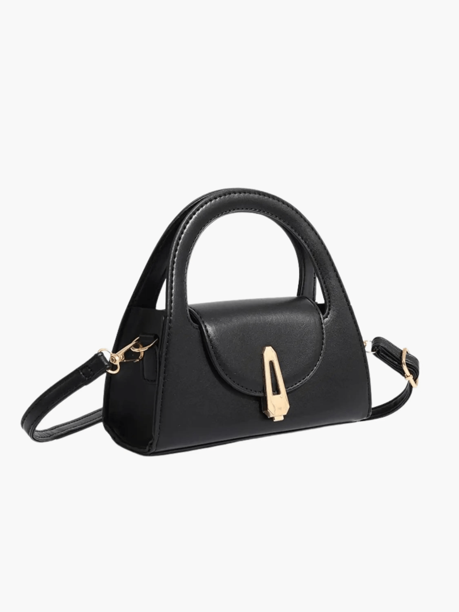 Solvienne | Black Leather Mini Handbag – Chic & Timeless - in Black | Arvea Bags