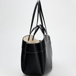 Sophia | Brown Leather Shopper Bag – Elegant & Practical - in Black | Arvea Bags