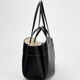 Sophia | Brown Leather Shopper Bag – Elegant & Practical - in Black | Arvea Bags