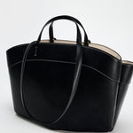 Sophia | Brown Leather Shopper Bag – Elegant & Practical - in Black | Arvea Bags