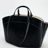 Sophia | Brown Leather Shopper Bag – Elegant & Practical - in Black | Arvea Bags