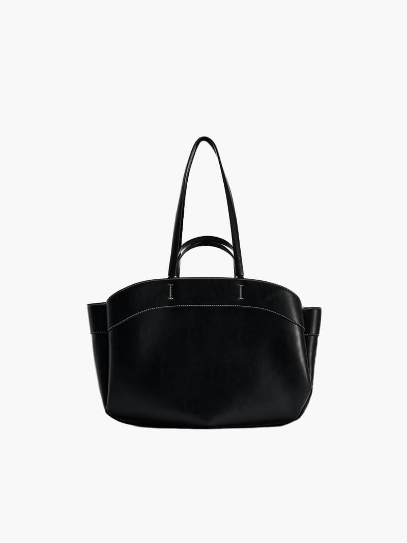 Sophia | Brown Leather Shopper Bag – Elegant & Practical - in Black | Arvea Bags