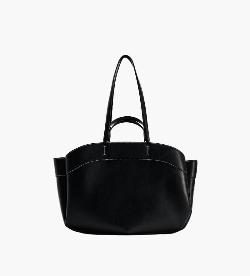 Sophia | Brown Leather Shopper Bag – Elegant & Practical - in Black | Arvea Bags