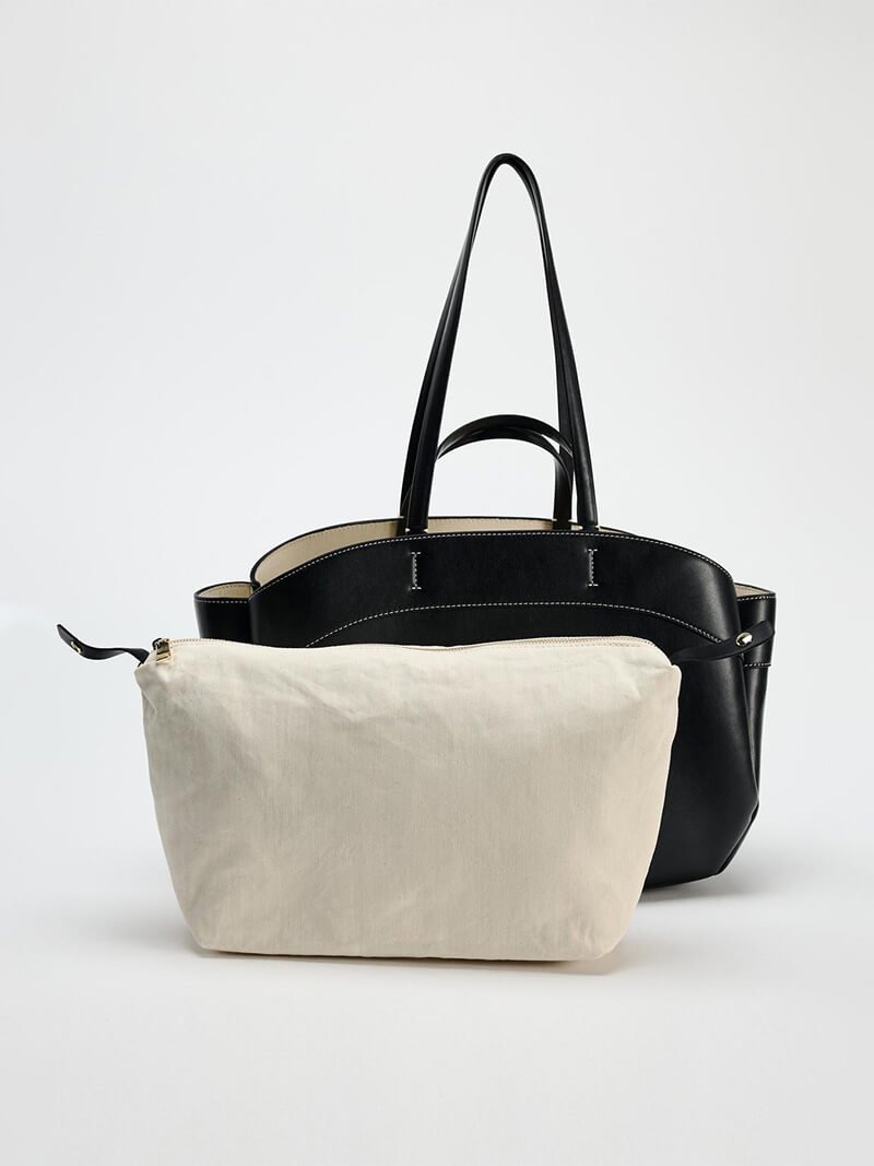 Sophia | Brown Leather Shopper Bag – Elegant & Practical - in Black | Arvea Bags