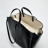 Sophia | Brown Leather Shopper Bag – Elegant & Practical - in Black | Arvea Bags