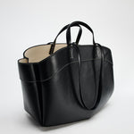 Sophia | Brown Leather Shopper Bag – Elegant & Practical - in Black | Arvea Bags