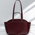 Sophia | Brown Leather Shopper Bag – Elegant & Practical - in Burgundy | Arvea Bags