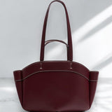 Sophia | Brown Leather Shopper Bag – Elegant & Practical - in Burgundy | Arvea Bags