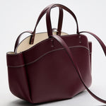 Sophia | Brown Leather Shopper Bag – Elegant & Practical - in Burgundy | Arvea Bags