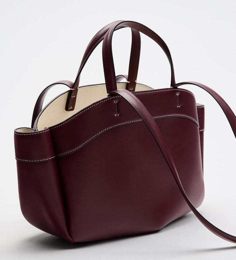 Sophia | Brown Leather Shopper Bag – Elegant & Practical - in Burgundy | Arvea Bags