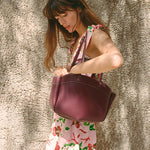 Sophia | Brown Leather Shopper Bag – Elegant & Practical - in Burgundy | Arvea Bags