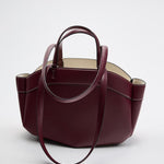 Sophia | Brown Leather Shopper Bag – Elegant & Practical - in Burgundy | Arvea Bags