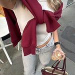 Sophia | Brown Leather Shopper Bag – Elegant & Practical - in Burgundy | Arvea Bags