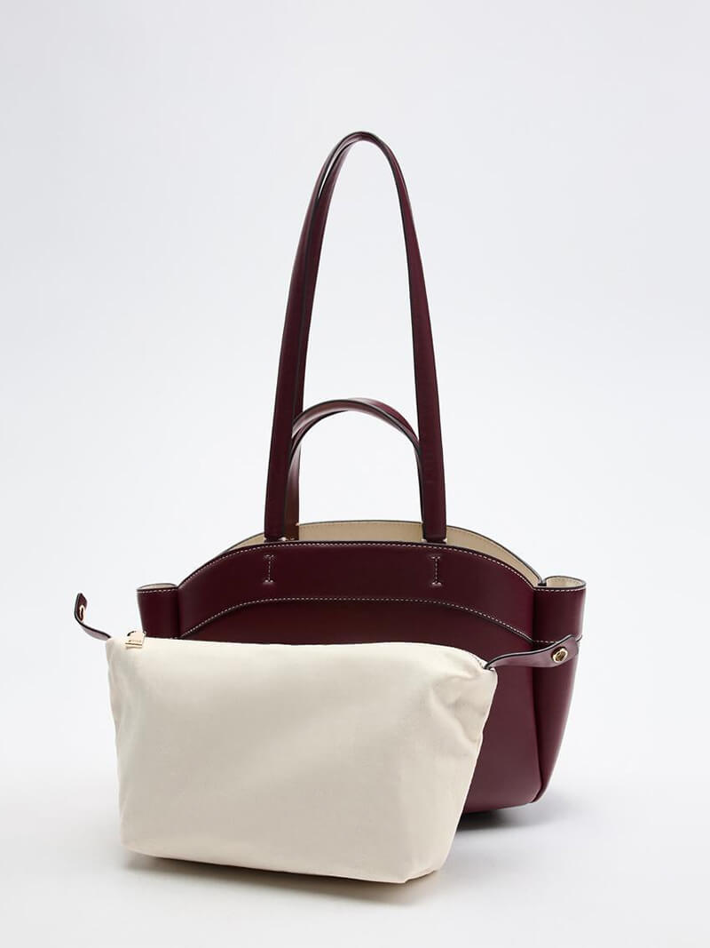 Sophia | Brown Leather Shopper Bag – Elegant & Practical - in Burgundy | Arvea Bags