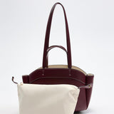 Sophia | Brown Leather Shopper Bag – Elegant & Practical - in Burgundy | Arvea Bags