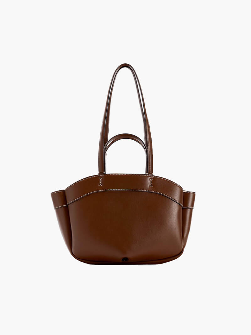 Sophia | Brown Leather Shopper Bag – Elegant & Practical - in Deep Brown | Arvea Bags